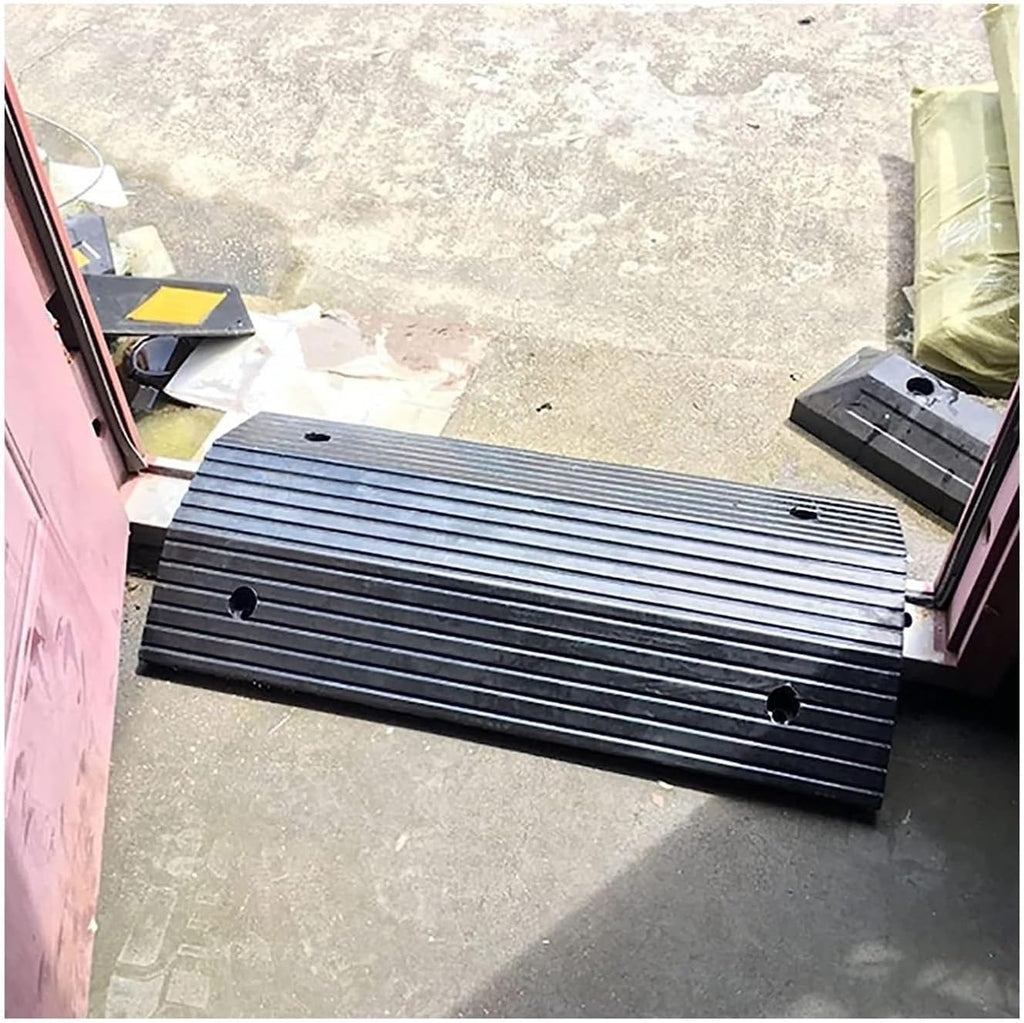 Wheelchair Ramp for Doorways, Portable Rubber Bridge Threshold with Supporting Frame/Non-Slip Surface, 2-3inch Rise Ramp for Home/Supermarkets/Factories/Warehouses/Schools Driveways Use(80x45x10cm)
