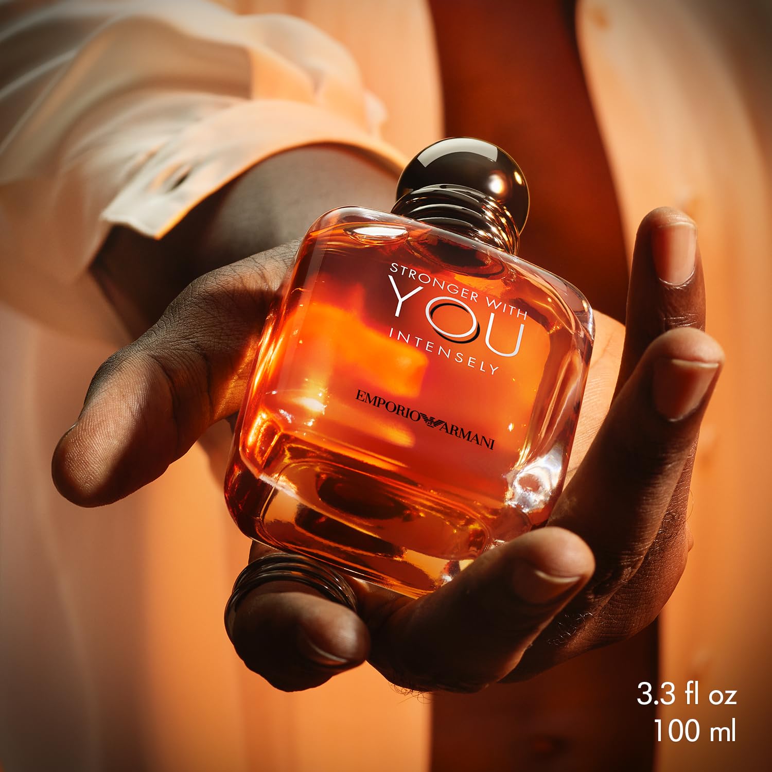 Armani Beauty - Stronger With You Intensely - Cologne for Men - Fougère Ambery Woody Men's Fragrance - Pink Pepper, Lavender, Vanilla Notes