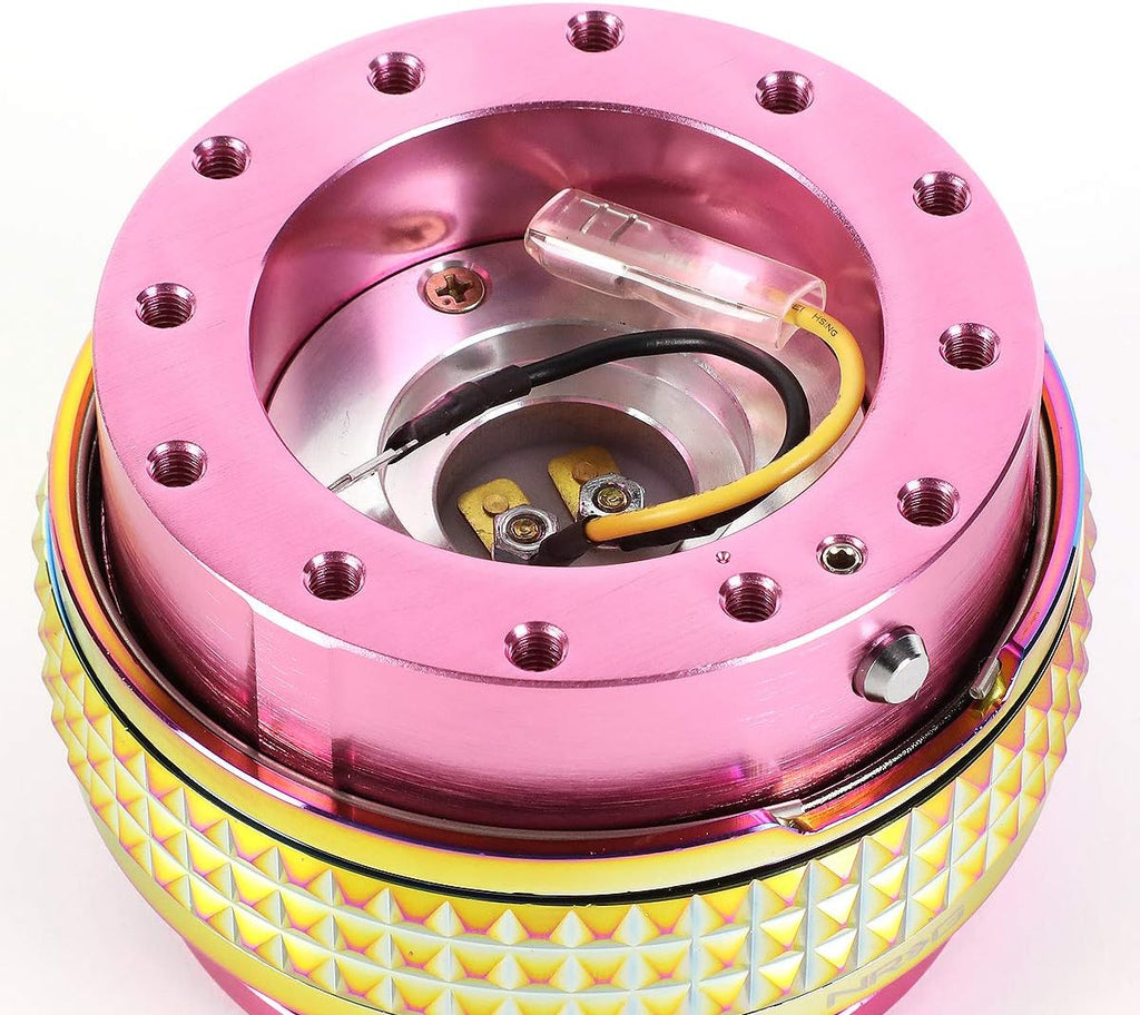 NRG Innovations SRK-210PK/MC Quick Release Kit (Pink Body/Neochrome Pyramid Ring)