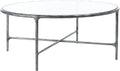 SAFAVIEH Couture Home Collection Jessa Silver Metal/Tempered Glass Top Round Coffee Table (Fully Assembled)