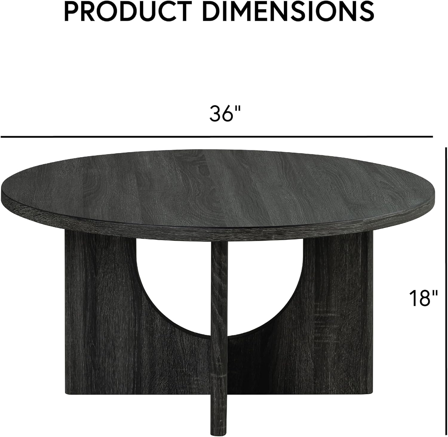 Furniture of America Ravyn Modern 3 Piece Round Coffee Table Set with Cutout Trestle Base, Living Room Set for Small Space, Home Office, Bedroom, Grey