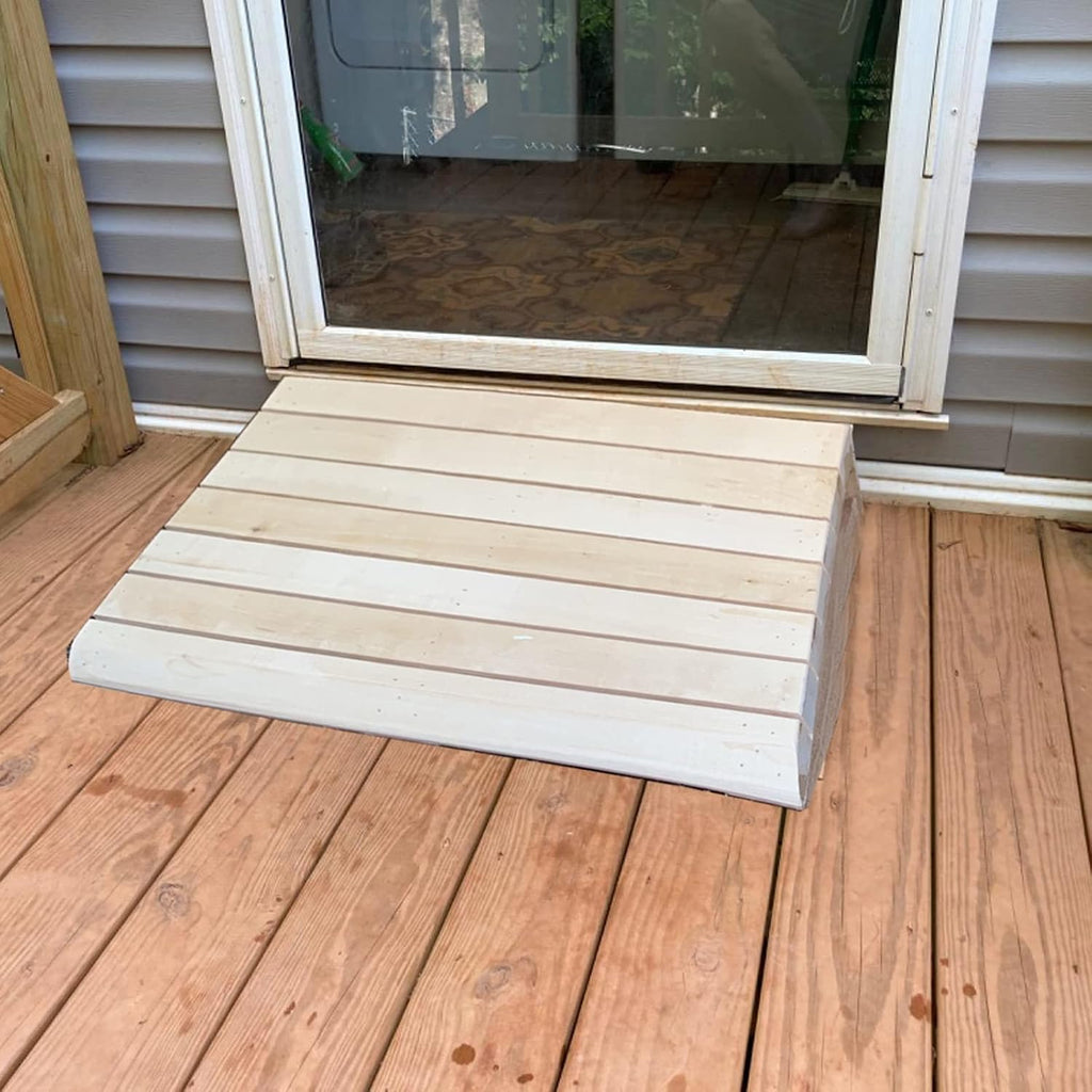 Entry Ramps for Wheelchairs for Home - 6inch Rise, Portable Anti-Skid Wood Threshold Ramps for Doorways 3/4/5/7 Inch Rise, Transition Ramp for Cars/Motorcycle/Disabled Chair (Size : 30.8×30×9cm)