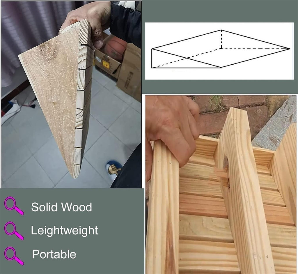Entry Ramps for Wheelchairs for Home - 6inch Rise, Portable Anti-Skid Wood Threshold Ramps for Doorways 3/4/5/7 Inch Rise, Transition Ramp for Cars/Motorcycle/Disabled Chair (Size : 30.8×30×9cm)