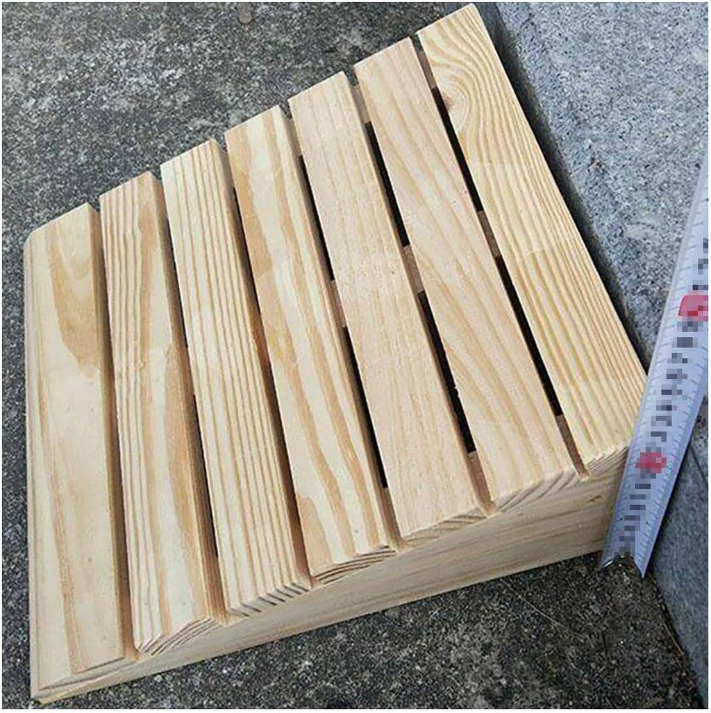 ZLFFF Threshold Ramp, Auxiliary Wood Threshold Ramps for Doorways, 2/3/ 4/5/6 Inch Rise Wheelchair Transition Ramp, Kerb/Curb Ramps for Doorway Access Entry (33.8x30x13cm)