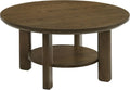 Coaster Home Furnishings - Ottowa - Wood - Round Coffee Table with Open Shelf, Sculpted Legs and Transitional Style - Living Room - Brown - 706308