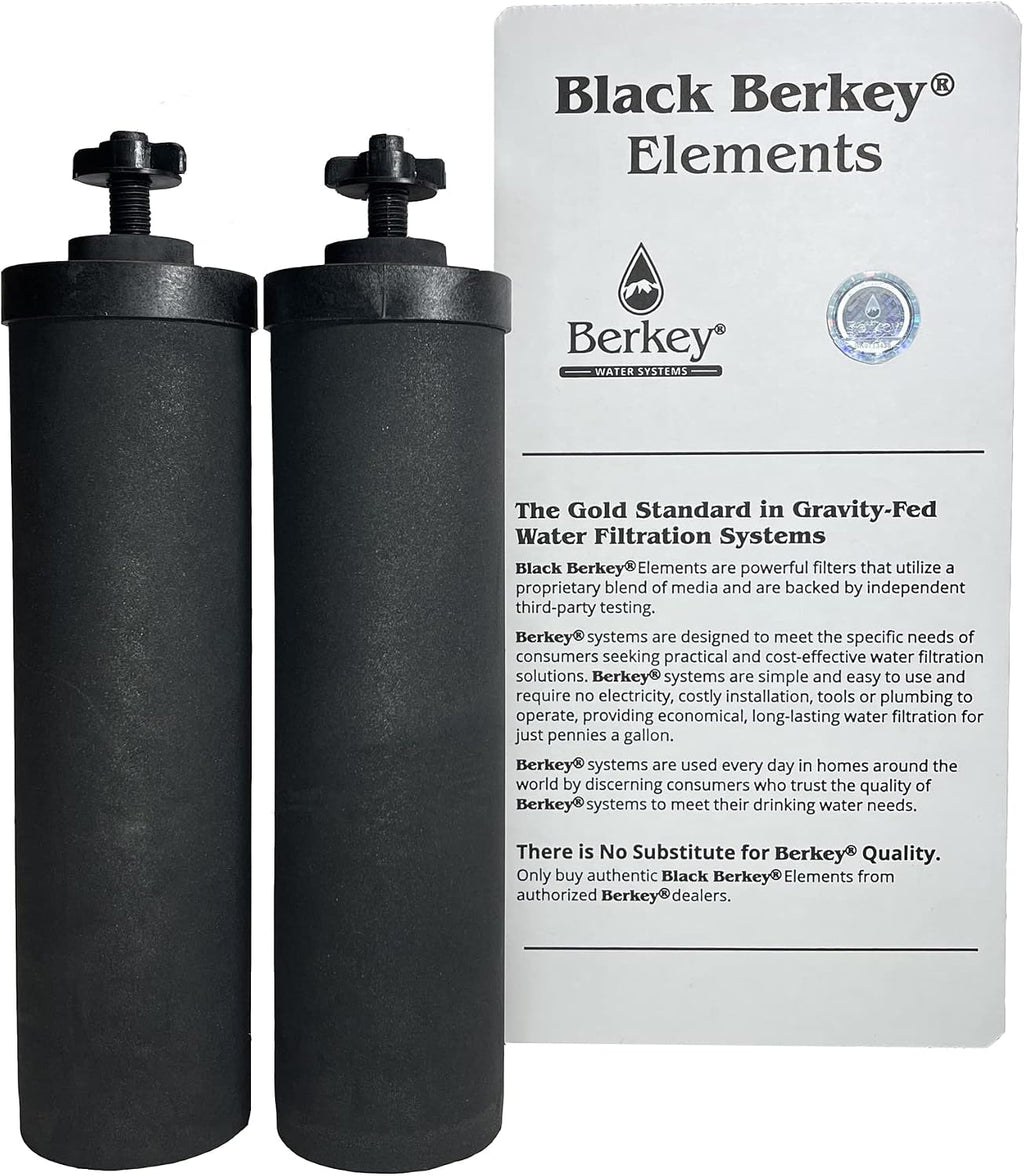 Berkey Authentic Black Berkey Purification Elements - Berkey Water Purifier Replacement Filters (Pack of 2)