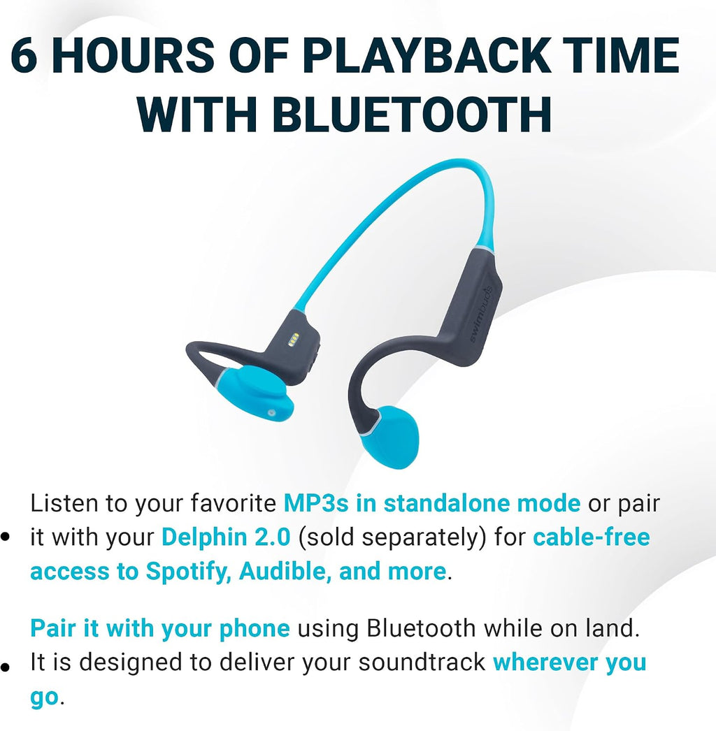 Seriously, No Mic and No Bluetooth Underwater - 100% Waterproof Swimbuds Bone Conduction 2 for Swimming | 16GB Onboard Storage and Bluetooth on Land