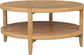 Coaster Home Furnishings - Camillo - Wood - Round Coffee Table with Lower Shelf, Tray-Like Top and Recessed Edges - Living Room - 35.5-Inch - Maple Brown - 709698