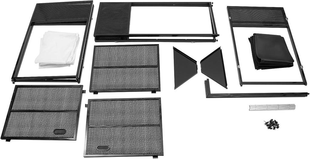 Foldable Dj Booth Stand with Table Top, 23' X 73' Event Facade & Scrim Screen Frame, Portable Dj Desk for Parties/Weddings/Clubs, Heavy Duty 44lbs Capacity