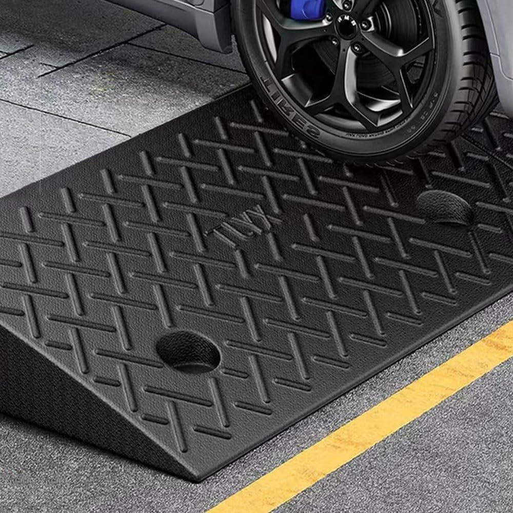 Curb Ramp 1-5'' Rise Wheelchair Ramp Non-Slip Threshold Ramps, Heavy Duty Shed Storage Ramps, Rubber Driveway Ramps for Cars, Motorcycles, Warehouse(100x25x6cm/39.3x9.8x2.36in)