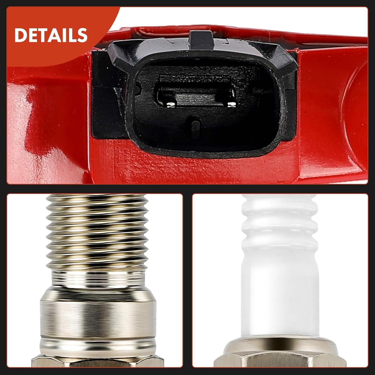 A-Premium (Red) Set of 16 Ignition Coil Pack and Iridium & Platinum Spark Plugs Compatible with Ford F-150 2010-2014, F-250 Super Duty, F-350 Super Duty, E-350 Super Duty, E-450 Super Duty, 6.2L