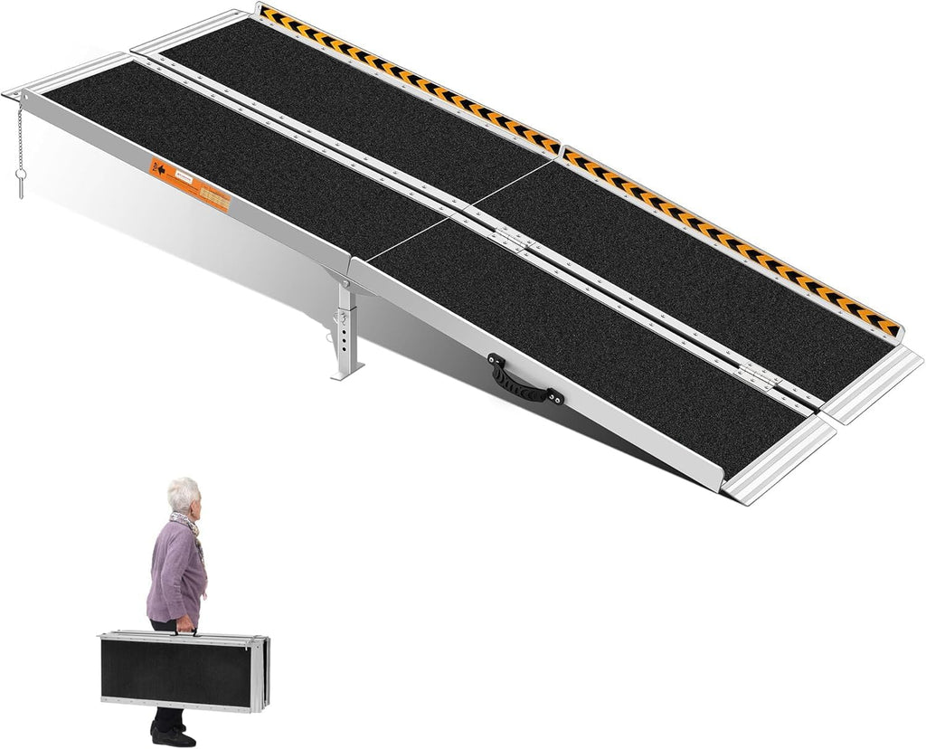 6FT Wheelchair Ramp, Portable Aluminum Ramps for Wheelchairs for Home Steps, 800 LBS Capacity Handicap Ramp for Doorway, Threshold,Front Porch, Entry, Stairs