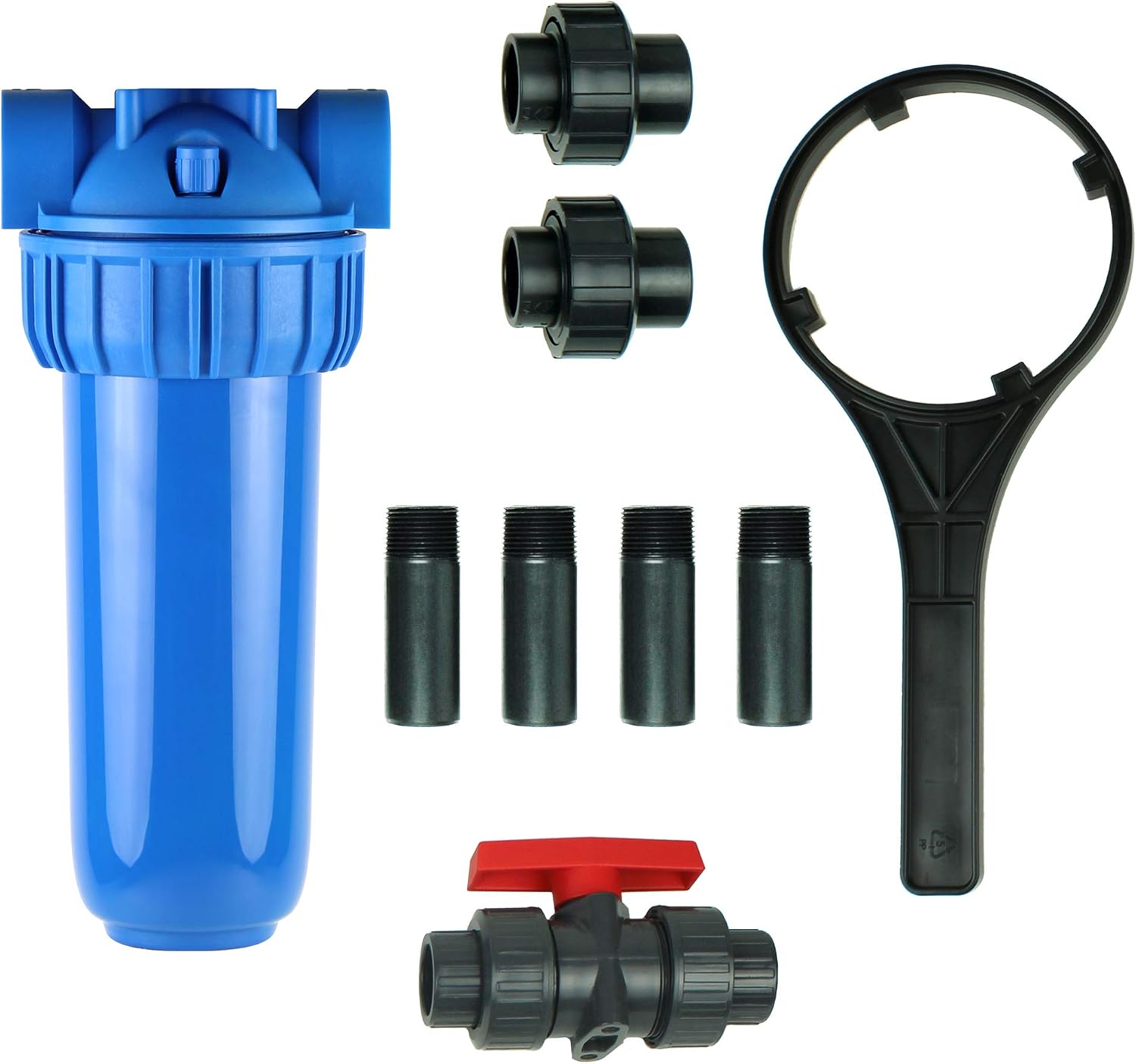 Aquasana Rhino Whole House Water Filter System Installation Kit with 3/4' Fittings and 10' Pre-Filter