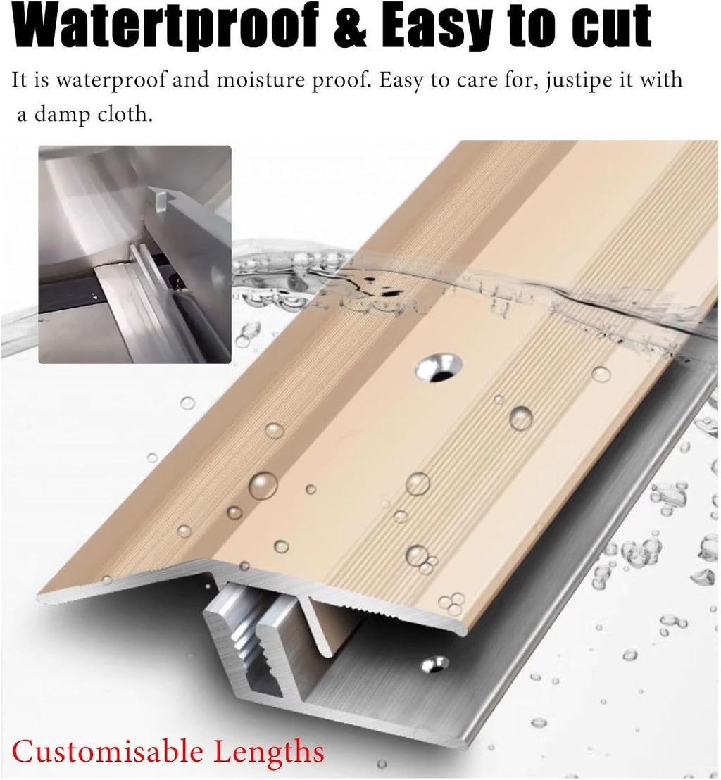 YHNNH Aluminum Doorway Threshold Transition Strip - 72-36 Inch Floor Seam Covering Strips for Uneven Floors(Gray,183cm 54mm)