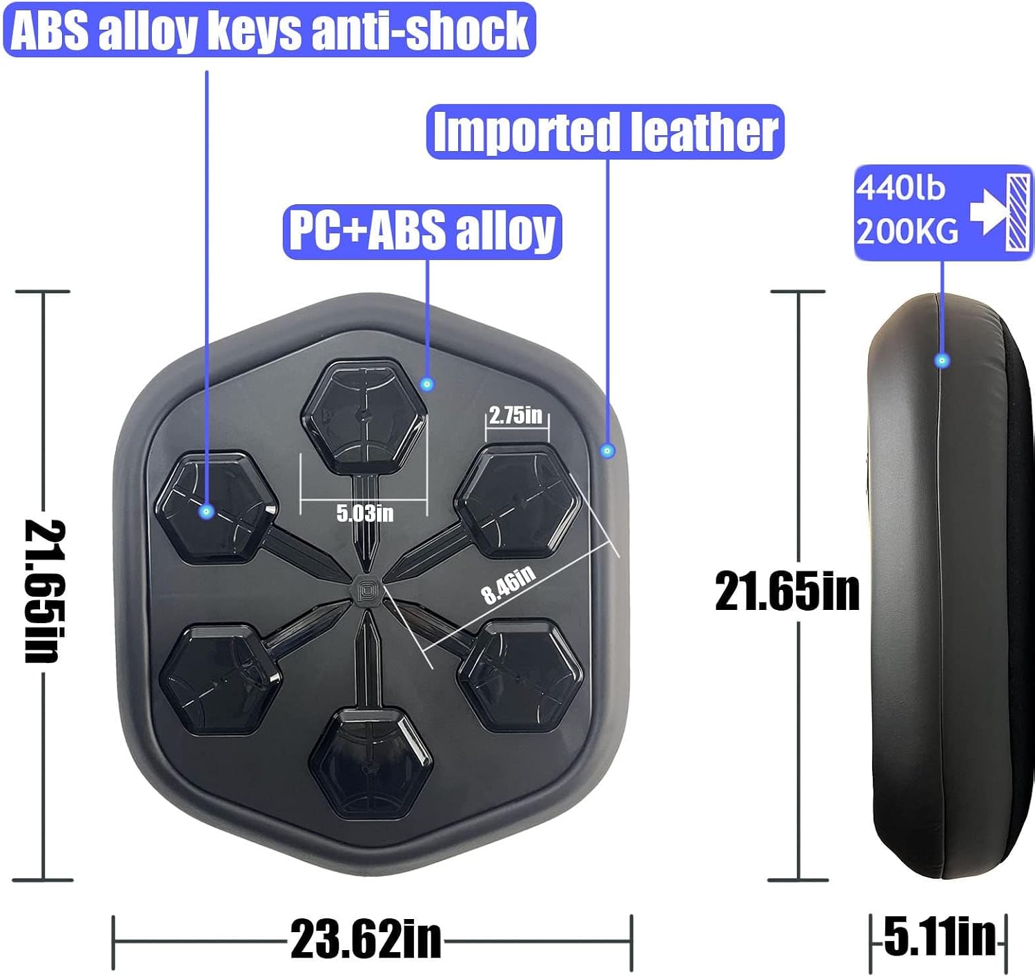 Music Boxing Machine, Smart Boxing Target with Boxing Gloves/Bracket, Suitable for Gym, Office