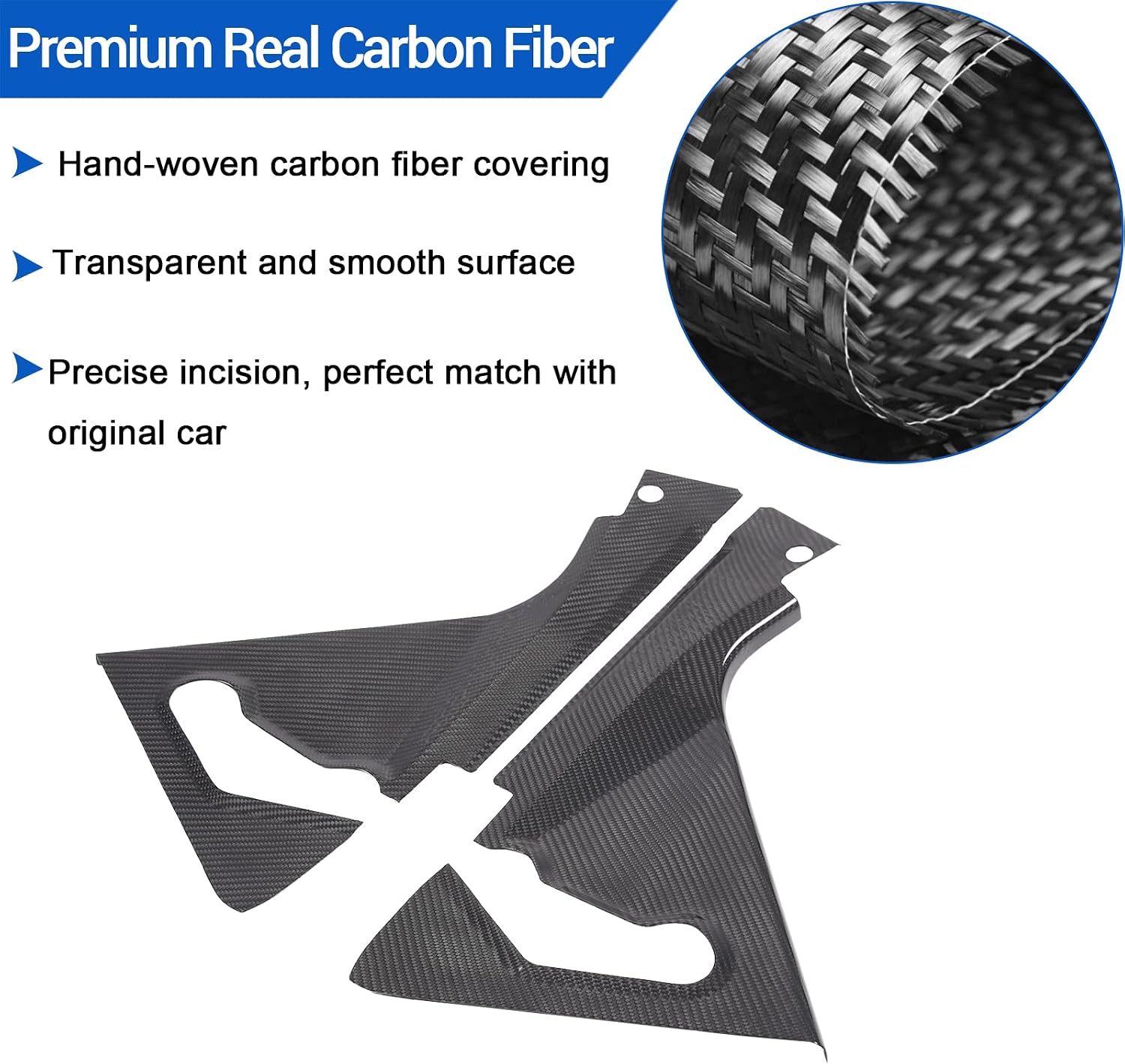 Real Carbon Fiber Engine Bay Panel Cover Compatible with Chevrolet Corvette C8 2020-2026, Front Hood Lift Supports Shock Struts Base Trim Cover Accessories 2Pcs (Black)