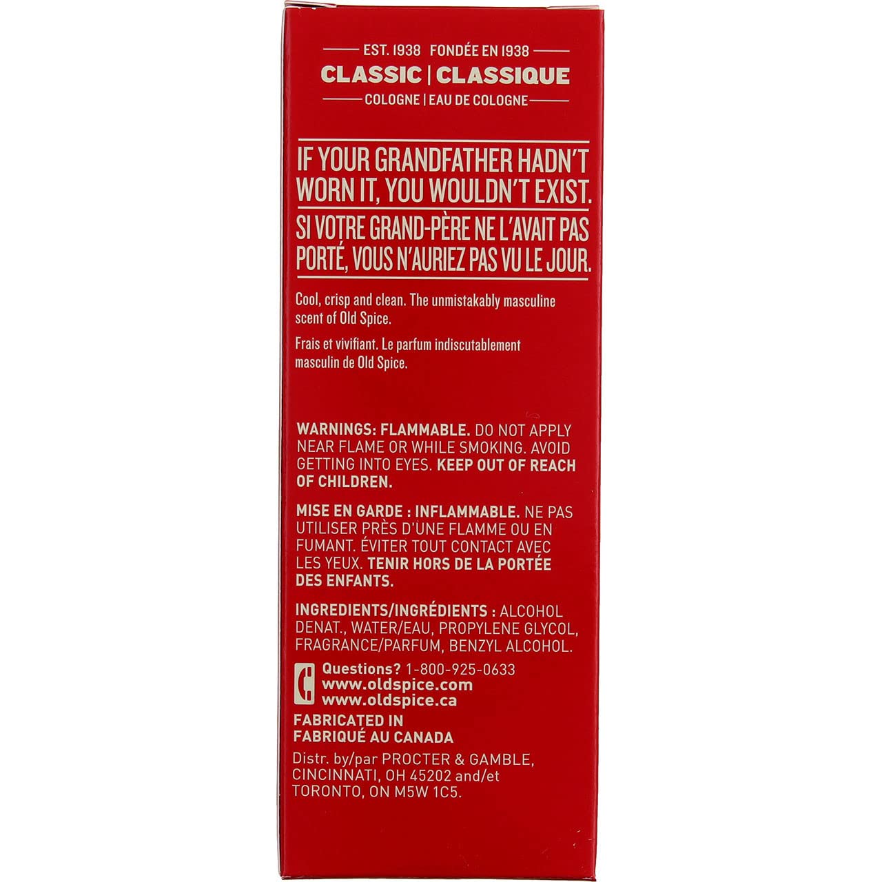 Old Spice Classic Cologne Spray 4.25 oz (Pack of 12)