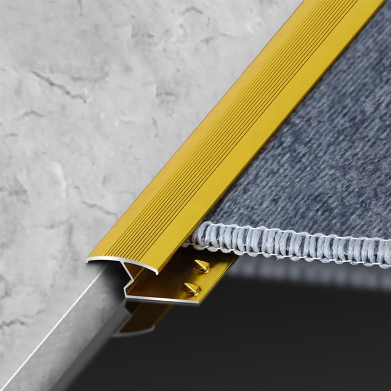 Carpet to Wood Floor Transition Strip - Metal Z Molding Doorway Threshold Edging Trim for Tile and Hardwood Flooring - Cuttable Design for Easy Installation