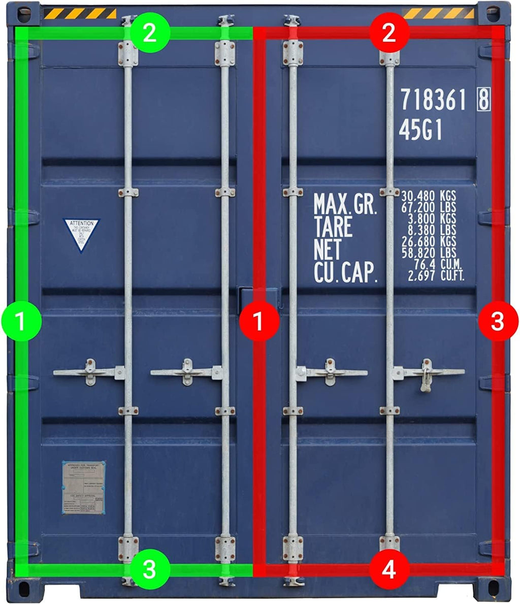 Shipping Container Door Seal Gaskets | Container Rubber Door Seals (4 - Sided 9 ft 6' Right Hand Side)