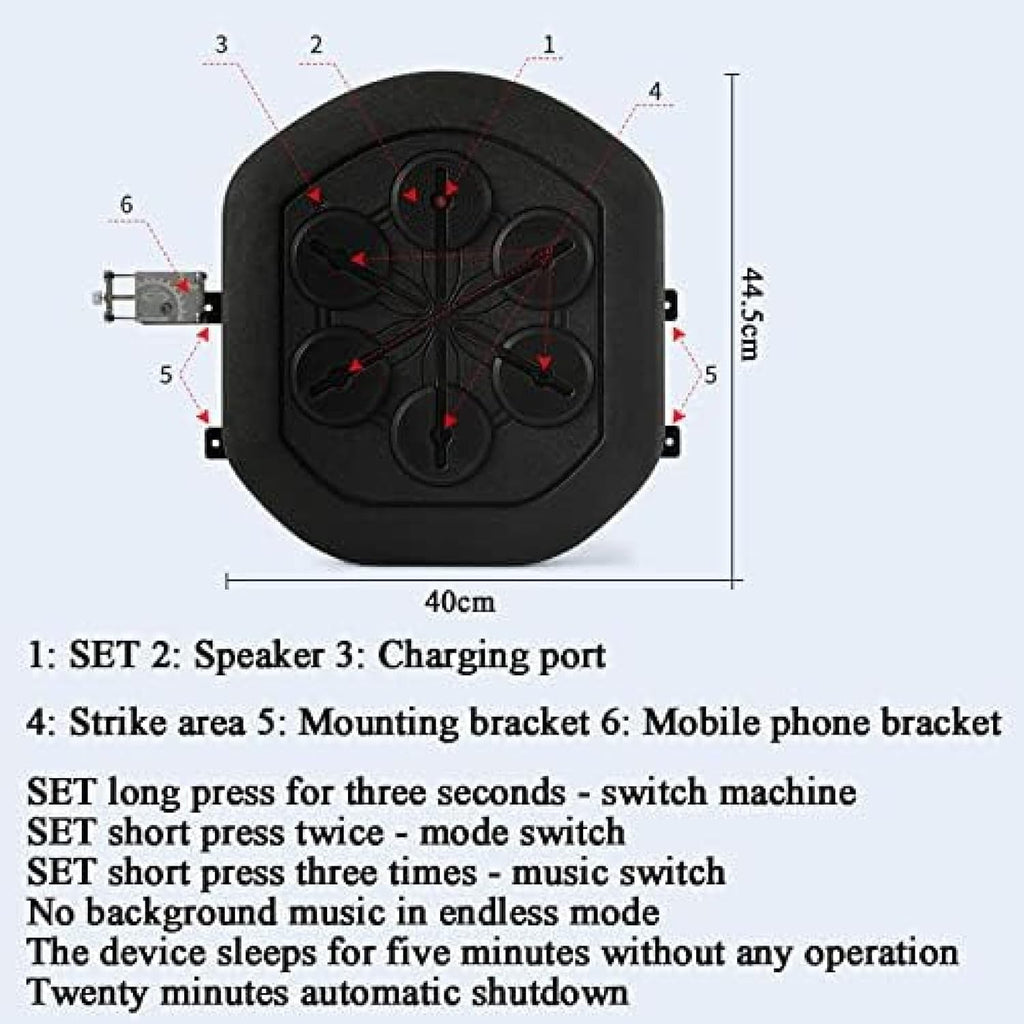 Music Electronic Boxing Wall Target Boxing Machine Intelligent Boxing Machine Punching Bag Training Equipment Boxing Mat Coordination Speed Response musi