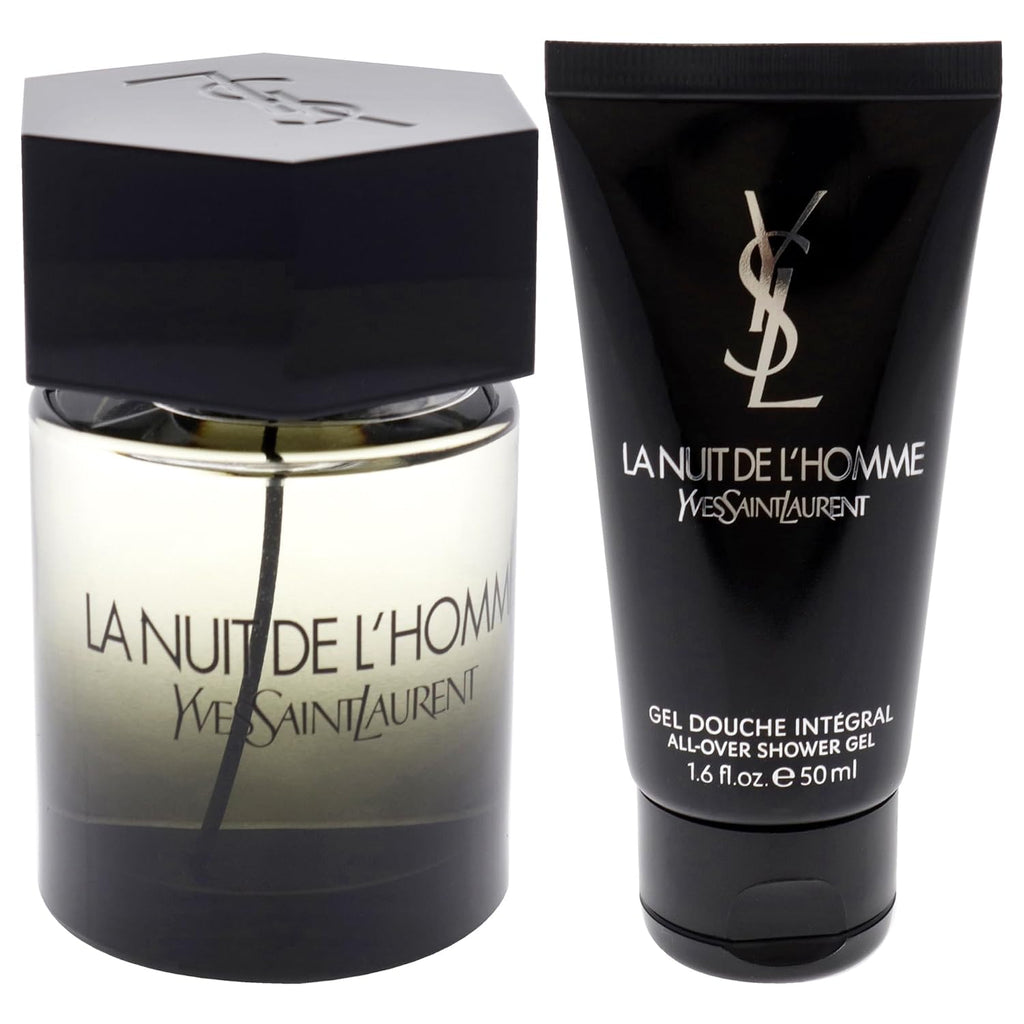 La Nuit De LHomme by Yves Saint Laurent for Men - 2 Pc Gift Set 3.3oz EDT Spray, 1.6oz Shower Gel