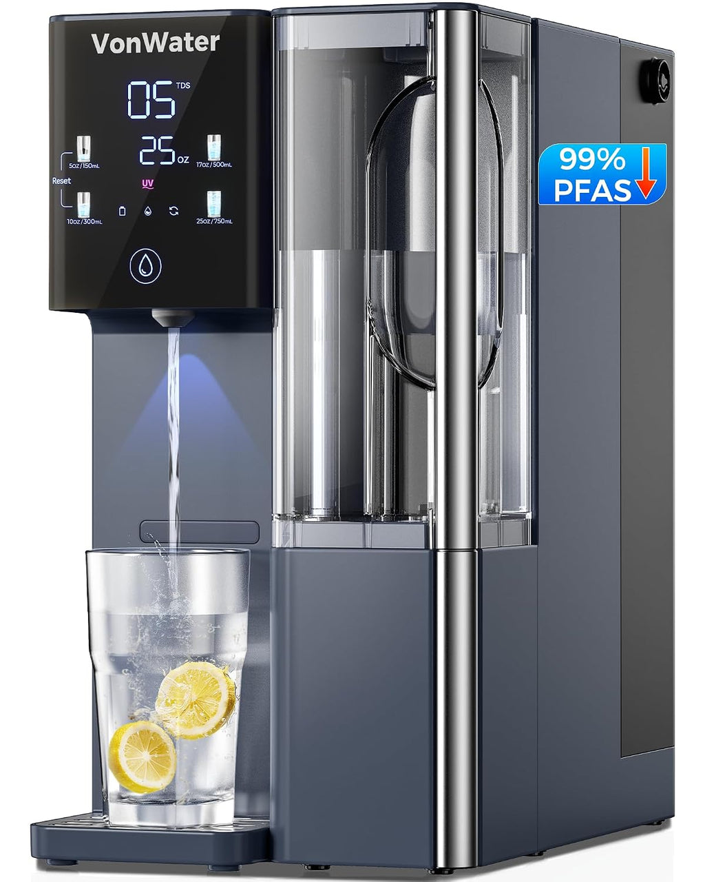 7-Stage Countertop Reverse Osmosis Water Filter System, 528 Gallons RO Water Filtration with Portable Pitcher, NSF/ANSI 372,53,42,58, Reduce TDS PFAS, 5 Volumes, 3:1 Pure to Drain CT910