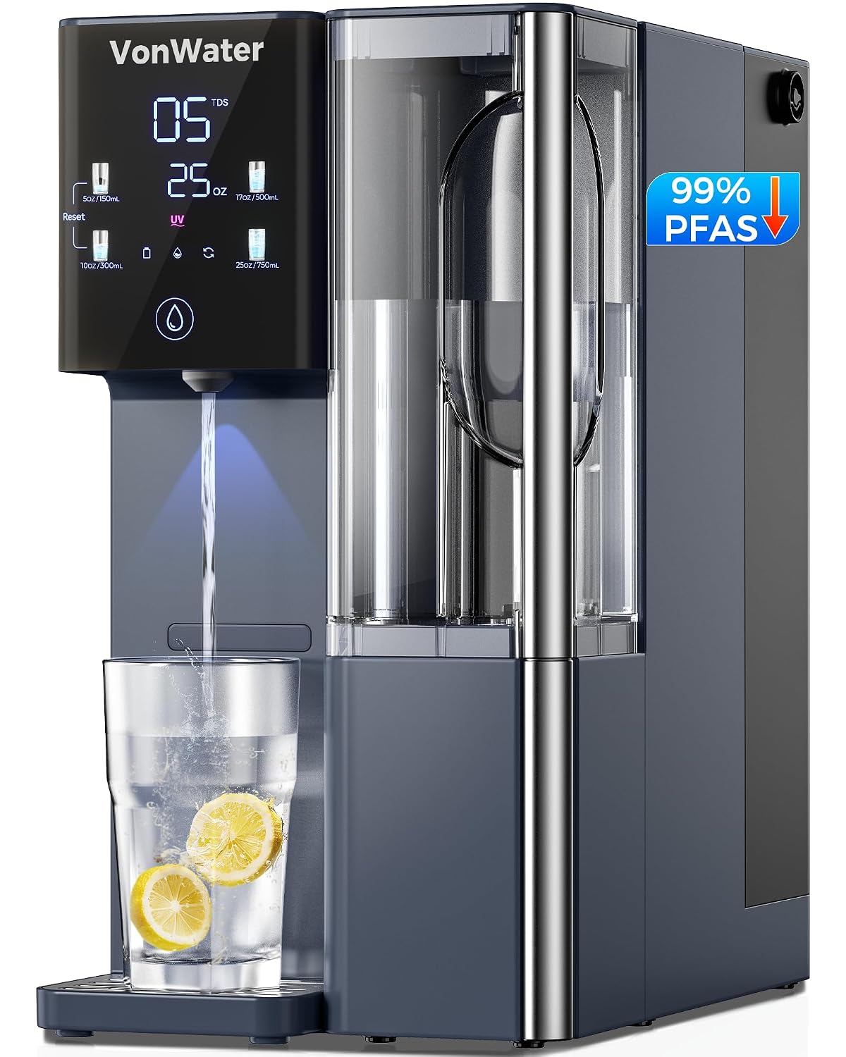 7-Stage Countertop Reverse Osmosis Water Filter System, 528 Gallons RO Water Filtration with Portable Pitcher, NSF/ANSI 372,53,42,58, Reduce TDS PFAS, 5 Volumes, 3:1 Pure to Drain CT910