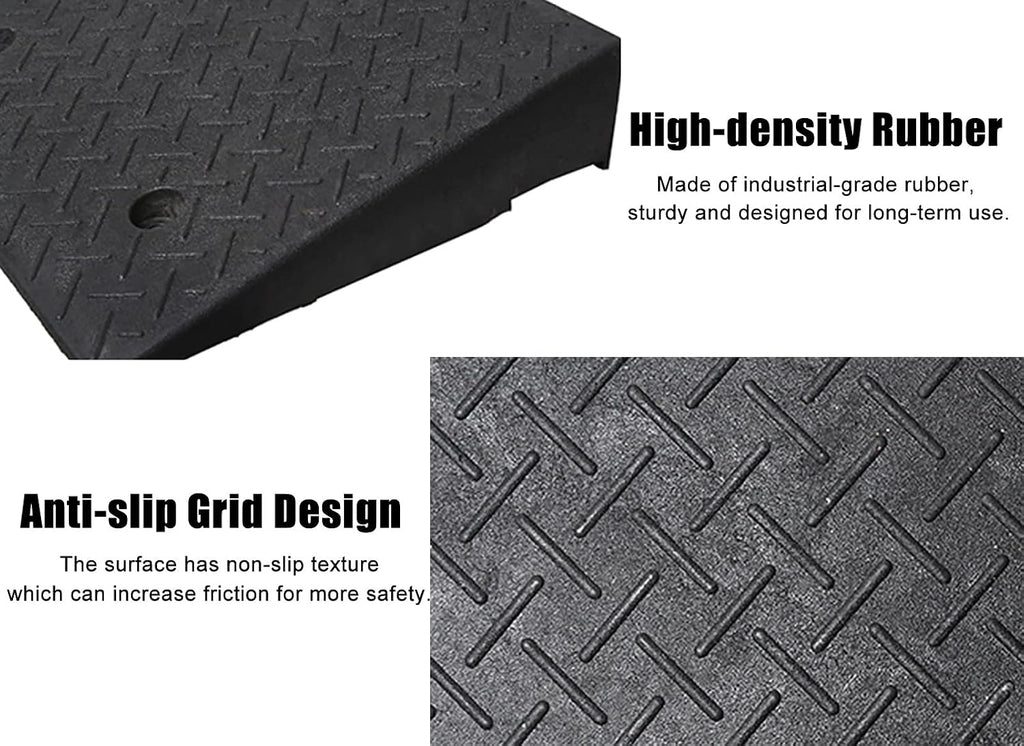 Non-Slip Wheelchairs Ramp for Curb/Doorways/Driveway/Steps, 1.5inch / 2inch / 3inch / 4inch Rise, Outdoor Heavy Duty Rubber Threshold, Load 3tons (Size : 10cm/3.9in)