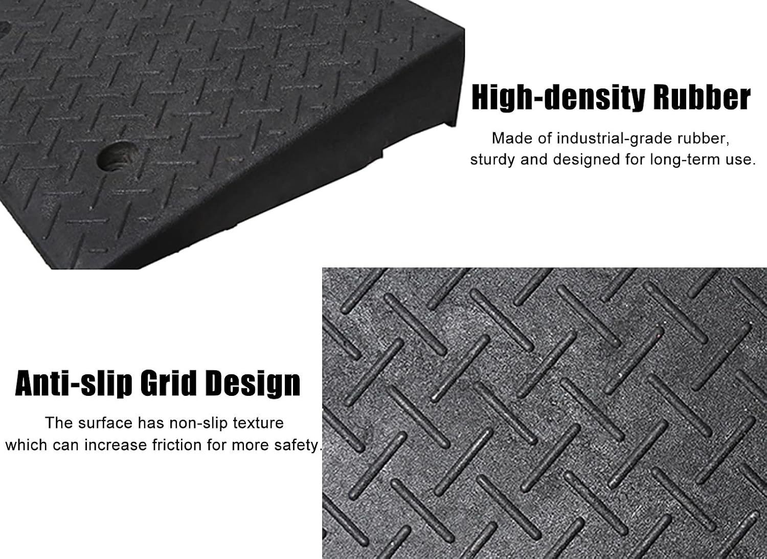 Non-Slip Wheelchairs Ramp for Curb/Doorways/Driveway/Steps, 1.5inch / 2inch / 3inch / 4inch Rise, Outdoor Heavy Duty Rubber Threshold, Load 3tons (Size : 7cm/2.8in)