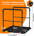 One-Piece Portable Wheelchair Ramp with Dual Side Safety Handrails, 800 Lbs Anti-Slip Aluminum Handicap Threshold Ramp for Home Steps & Doorways, Elderly & Disabled Access