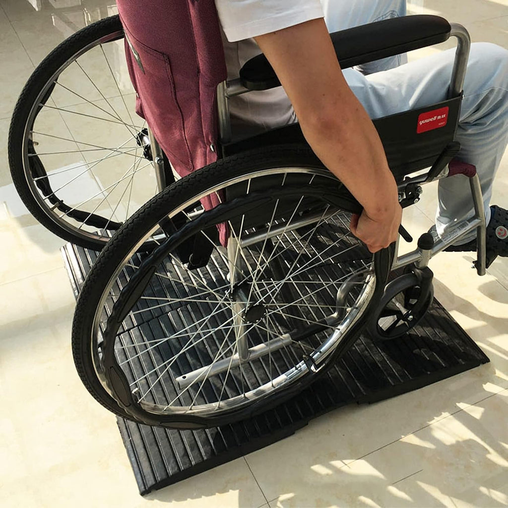 Rubber Threshold Doorway Ramp - Non Slip Entryway Ramp for Wheelchair Walker, Indoor Outdoor Ramp for Easy Access and Safety