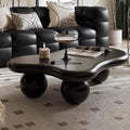 Cloud Coffee Table for Living Room Modern Irregular Coffee Table Asymmetrical Unique Center Table (A Black 46in)