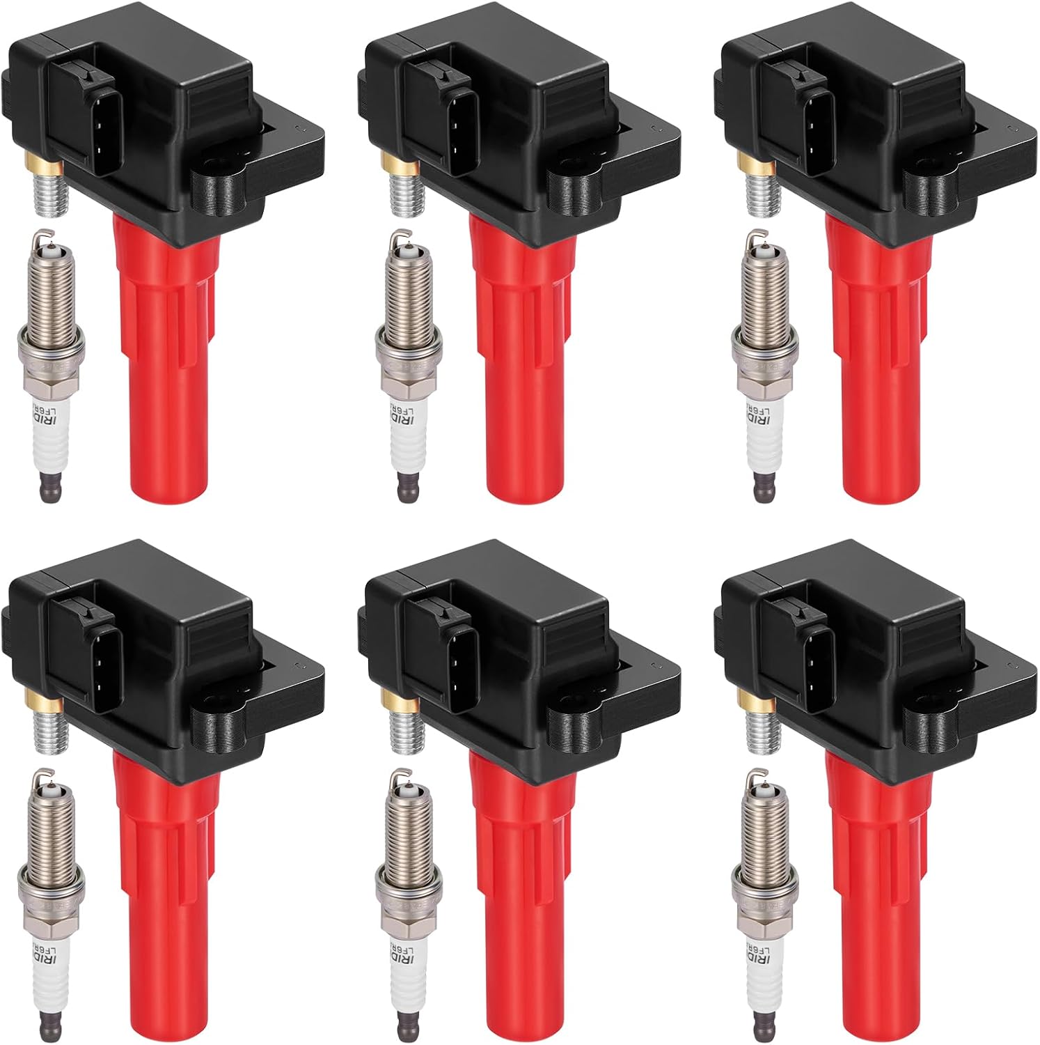 BDFHYK 6 Ignition Coil Pack UF666 and 6 Iridium Spark Plug 6619 Compatible with Subaru 2010-2019 Legacy, 2010-2019 Outback, 2010-2014 Tribeca 3.6L H6 Coil for GN10666 COP584 1788537 C864