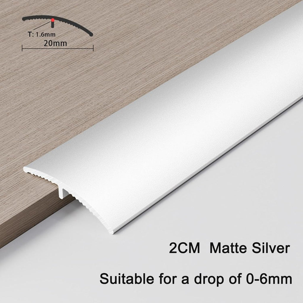 Aluminum Floor Flooring Transition Threshold Strip Reducer, 3 Pack 800 x 20mm 31.52' x 0.79' for Threshold Height Difference 0-6mm 0-0.24' Silver, for Doorways Carpet Ramp Tile Edge Gap Cover