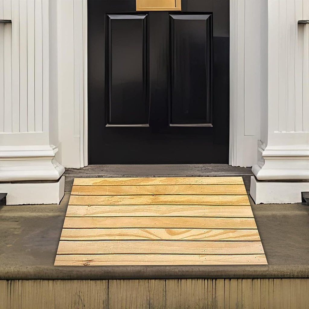 SHYP Wooden Threshold Ramp, 2-6' Rise Curb Ramp Wheelchair Ramp Doorway, Non-Slip Mobility Entry Ramp for Home/Front Door/Steps/Garage/Patio/Porch/Shed (Size : 15.3x13.8x5.9in/38.8x35x15cm)