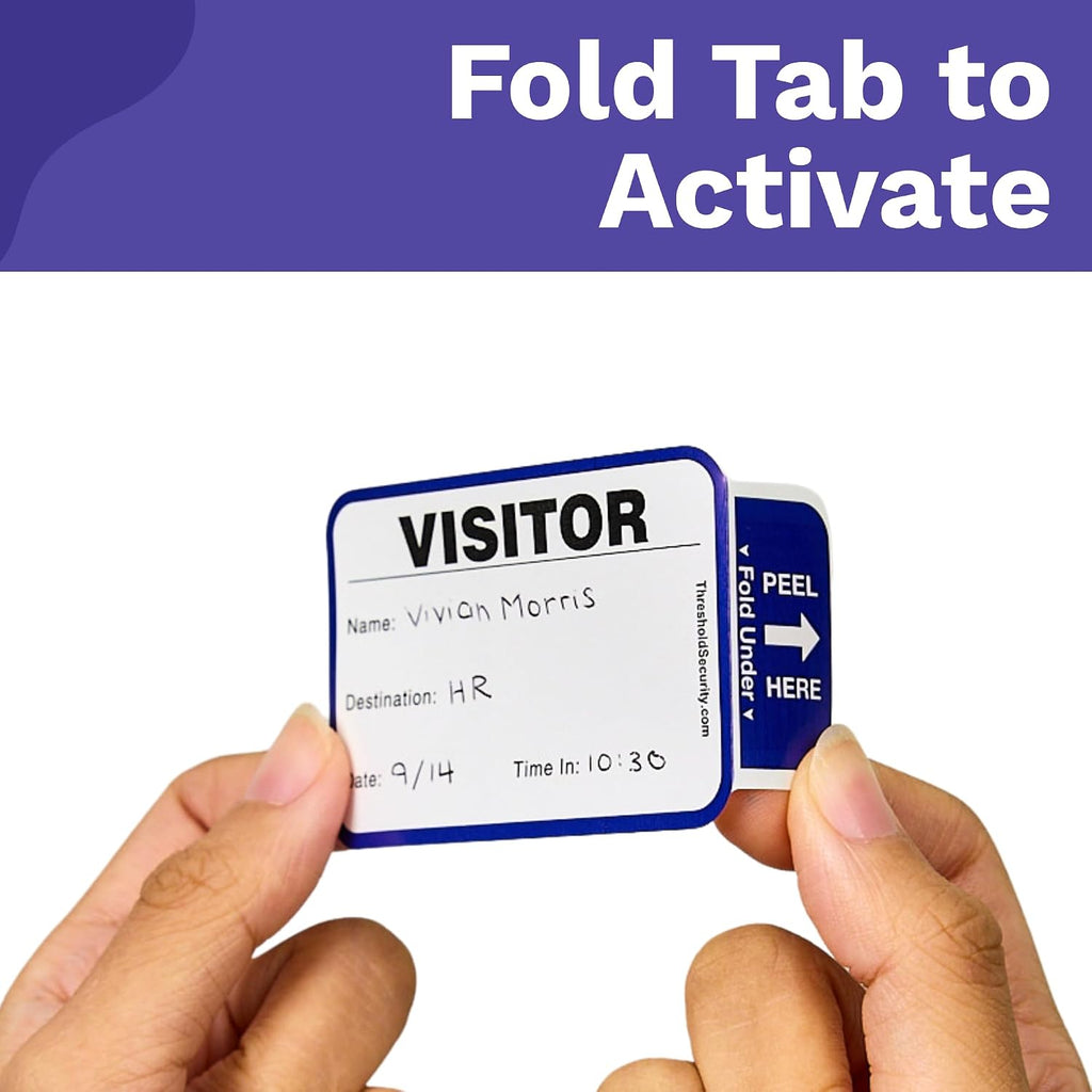Threshold Tab-Expiring Visitor Badge Sign-in Book (500 Badges) | Name Tag Stickers | Hospital, Office & Secretary Supplies | School Visitor Passes | Visiting Tag for Hospital | Expiring Badges