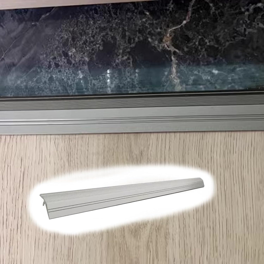 Floor Transition Strip Aluminum Alloy Threshold Divider Strip, Tile to Wood Edge Trim Bars, Connection Flooring Gap Decoration Covering, Doorways Threshold Reducer(Gray)