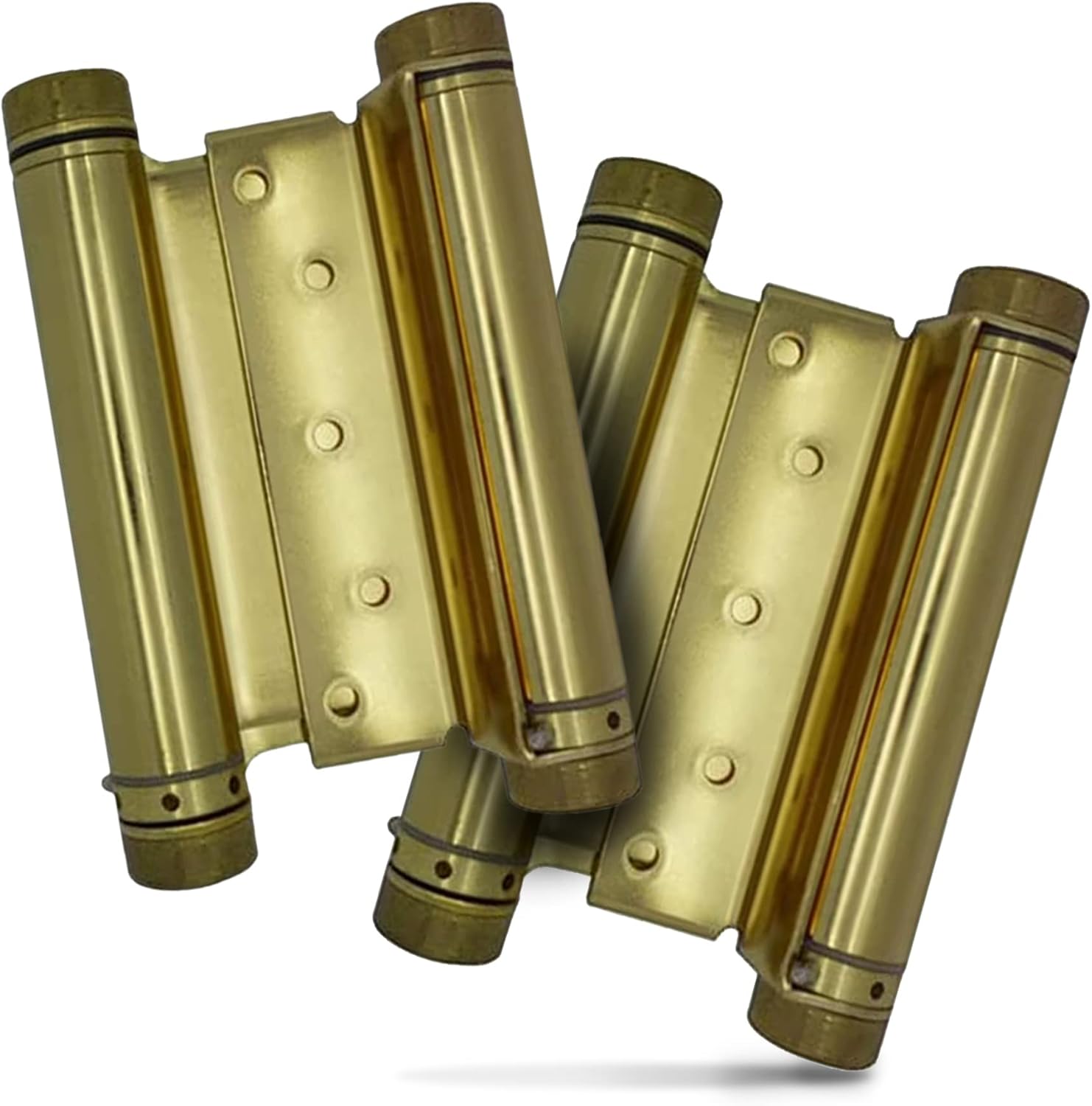 Swinging Cafe Doors - 6' Double Action Hinge – Heavy Duty Door Hinges for Saloon & Cafe Bar Swinging Doorways – Commercial Grade, Adjustable Tension for High Traffic Use, Polished Brass, 2 Units