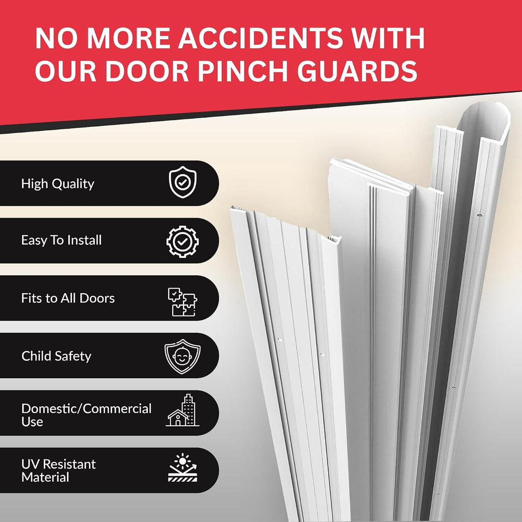 Commercial Door Hinges Finger Pinch Guard for Kids & Adults | Push & Pull Side Door Pinch Guard for Schools, Daycare Centres & Home | Finger Guard Door, USA Made, Black, 80'