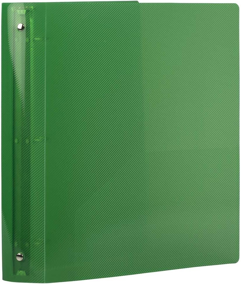 JAM PAPER Plastic 1.5 inch Binders - Green 3 Ring Binder - Bulk 20/Pack