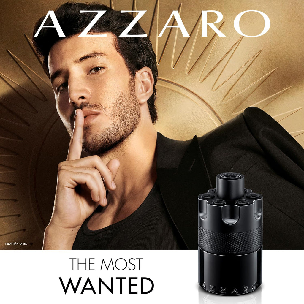 Azzaro The Most Wanted Eau de Parfum Intense 3-Piece Set ($195 Value) — Cologne for Men —Fougère Woody Fragrance, 3.4 fl oz & 0.34 fl oz Travel Size Spray, Hair & Body Wash