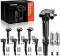 A-Premium Set of 8 Ignition Coil Pack and Iridium Spark Plugs Compatible with Ford F-150 2010-2014, F-250 2011-2017, F-350 2011-2017, E-350 Super Duty 2017 - for V8 6.2L