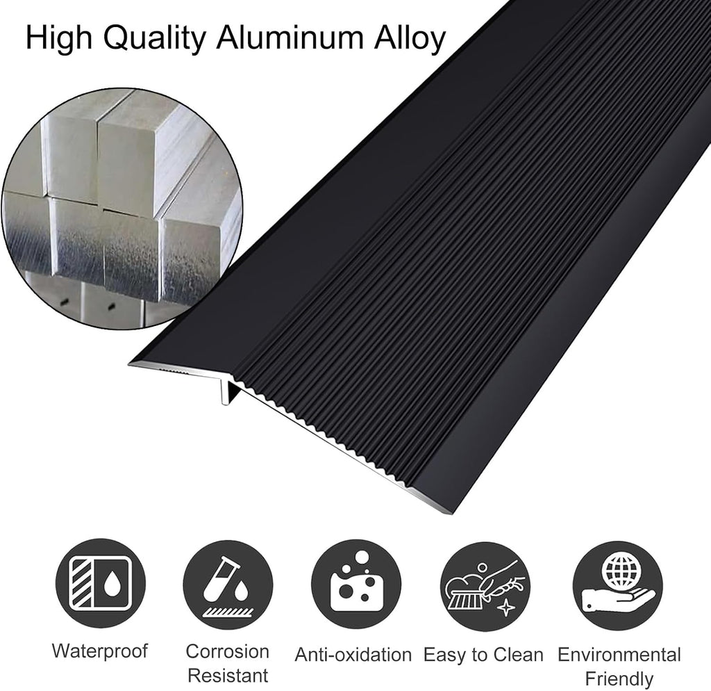 Aluminum Floor Transition Strip, Flooring Reducer for Wheelchair Ramp, Height Adjustment 1-3.5cm, Suitable for Doorways and Thresholds, Durable and Safe