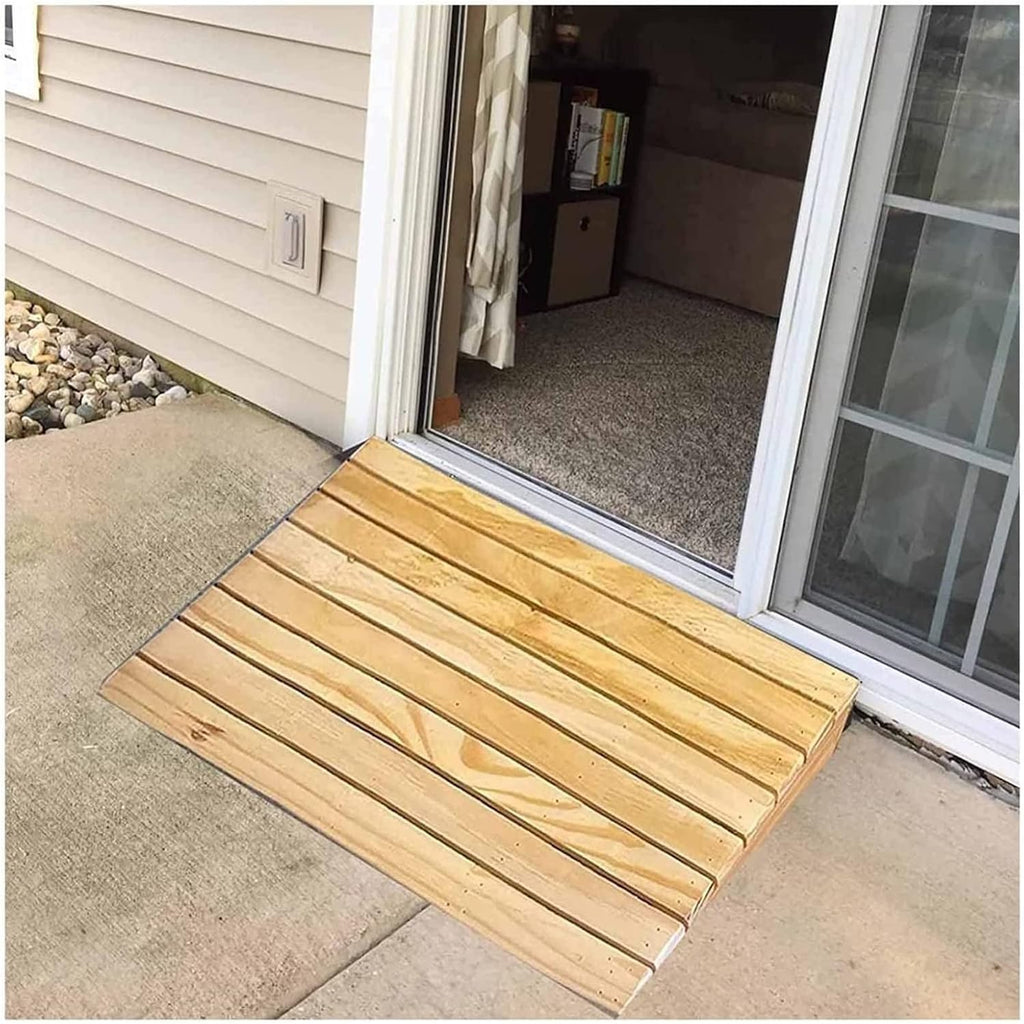 Wooden Portable Doorways Threshold Ramps, Home/Front Door/Yard Sill Step Ramp, Non-Slip Surface, 2' 3' 4' 5' 6' Rise, Load 300kg/660lbs (Size : 38.8x35x15cm)