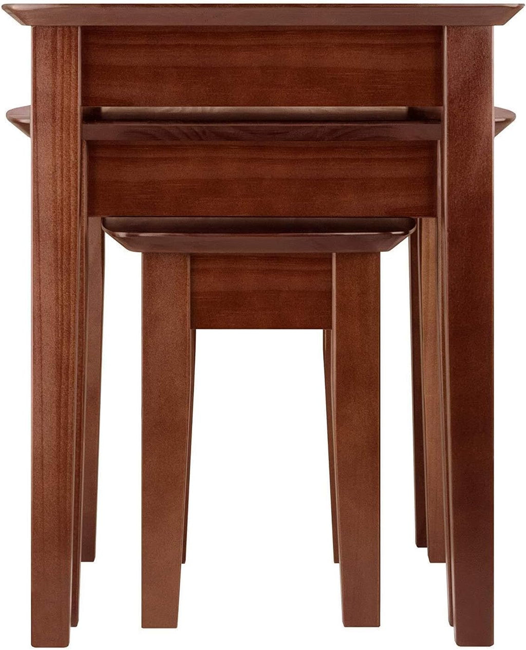 HomeStock Nesting Table Set - 3 Piece Solid Wood Tables - Living Room Coffee Accent Tables - Antique Walnut Finish