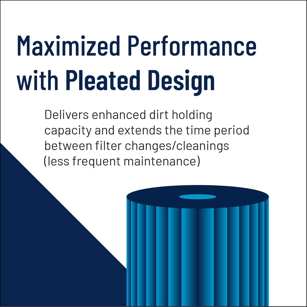Pentair Pentek R30-20BB Big Blue Sediment Water Filter, 20-Inch, Whole House Pleated Polyester Filter Cartridge, 20' x 4.5', 30 Micron, Pack of 6