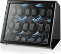 TIMECUBE 12 Watch Winder with 6 Storage Slots, LED Light and Automatic Motor-Stop