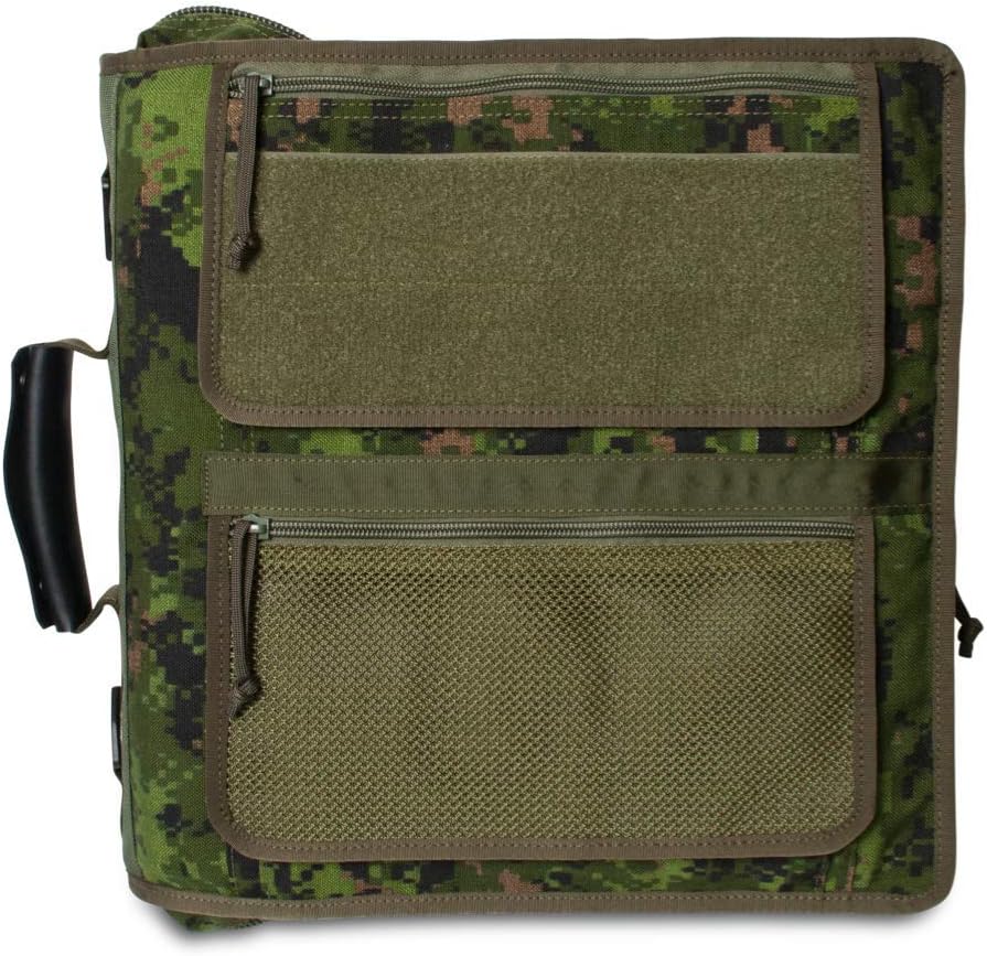 TACTICAL NOTEBOOK COVERS Tactical 3-Ring Binder Cover System | Zippered Padfolio Organizer Bag with Leather Handle | Fits 3' to 4' Binders | Durable Field Use Organizer (Canadian Digital Camo)