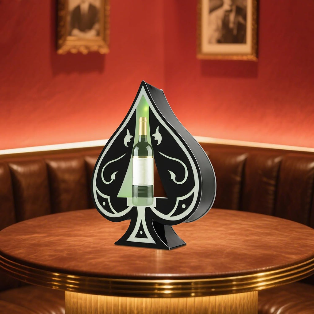 LED Lighted Liquor Bottle Display Shelf, Ace of Spades Champagne VIP Bottle Presenter w/7 Lighting Colors,Champagne Bottle Display Stand for Commercial Bars, Clubs, KTV