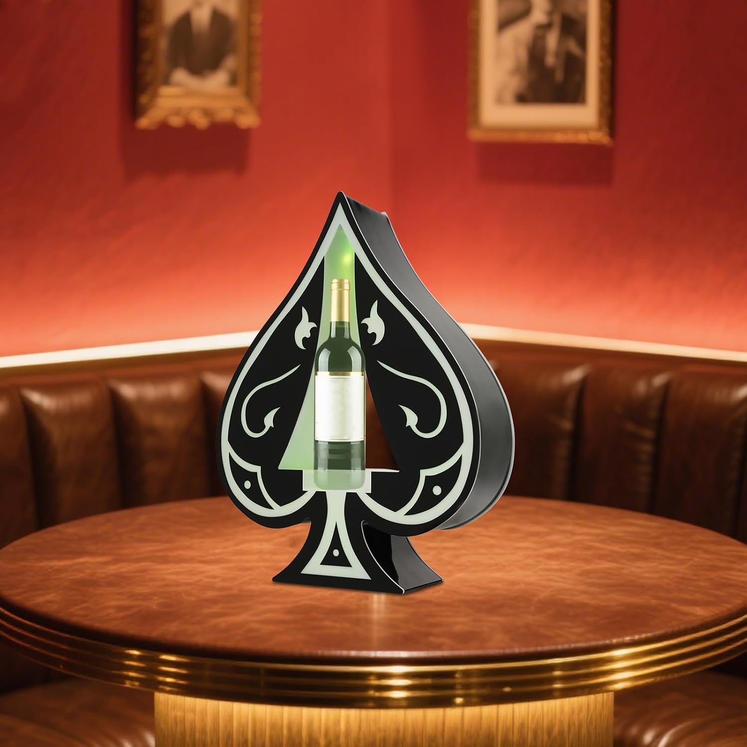 LED Lighted Liquor Bottle Display Shelf, Ace of Spades Champagne VIP Bottle Presenter w/7 Lighting Colors,Champagne Bottle Display Stand for Commercial Bars, Clubs, KTV